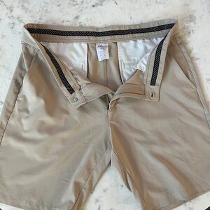 Men's Flat Front Shorts in Tan